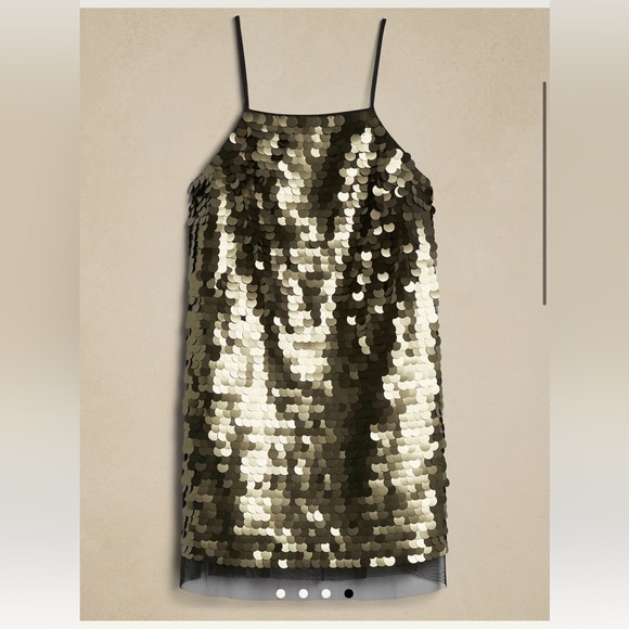 Banana Republic Factory - Sequin Mini Dress Gold Medium m NWT shimmer - Picture 4 of 9